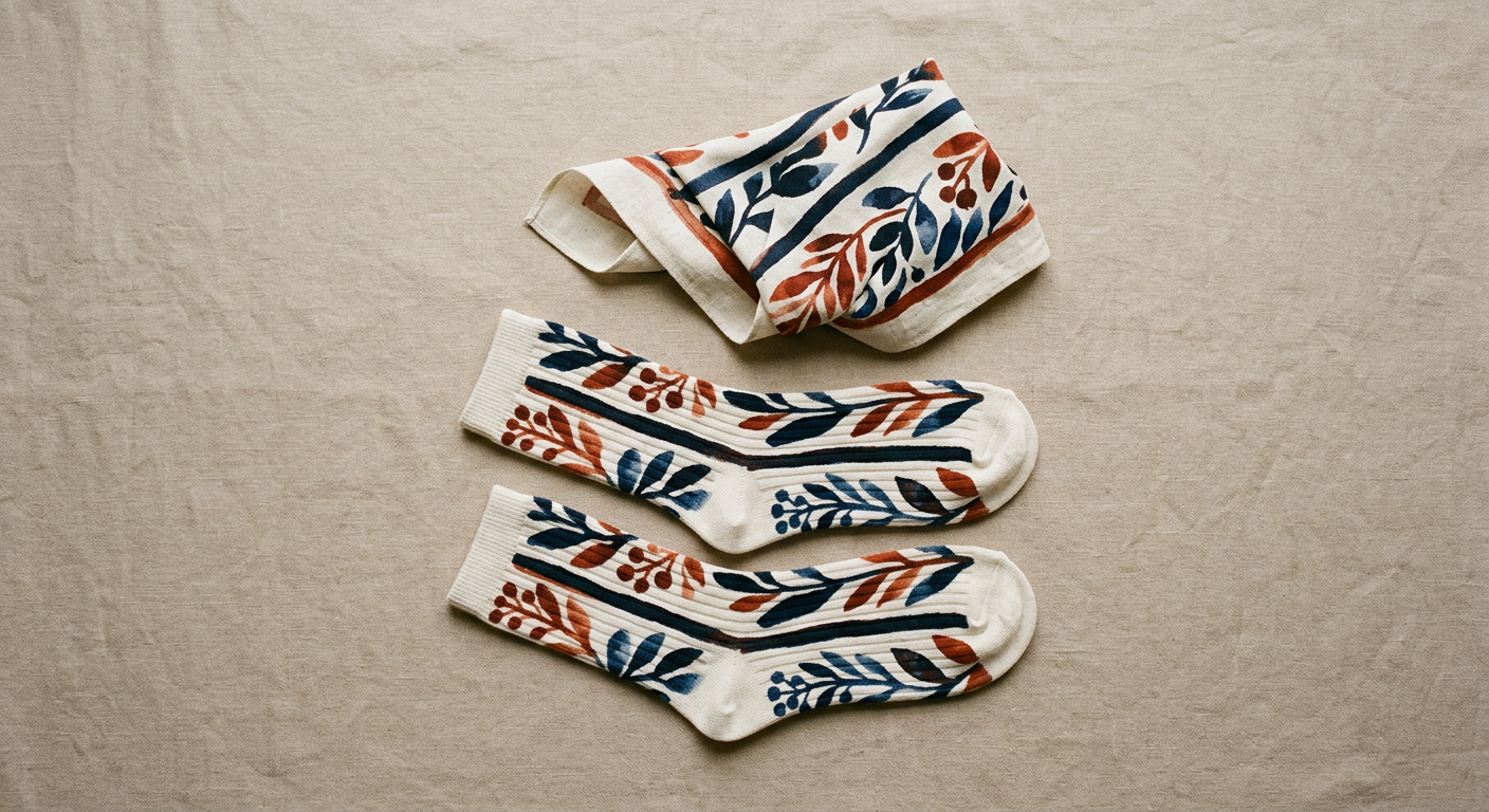 A pair of Veloura print socks